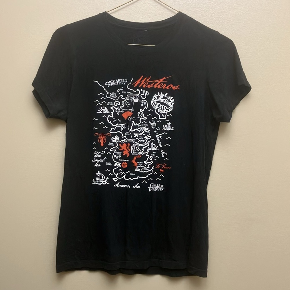 Game of Thrones Westeros Map Womens T-Shirt - Picture 2 of 7